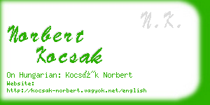 norbert kocsak business card